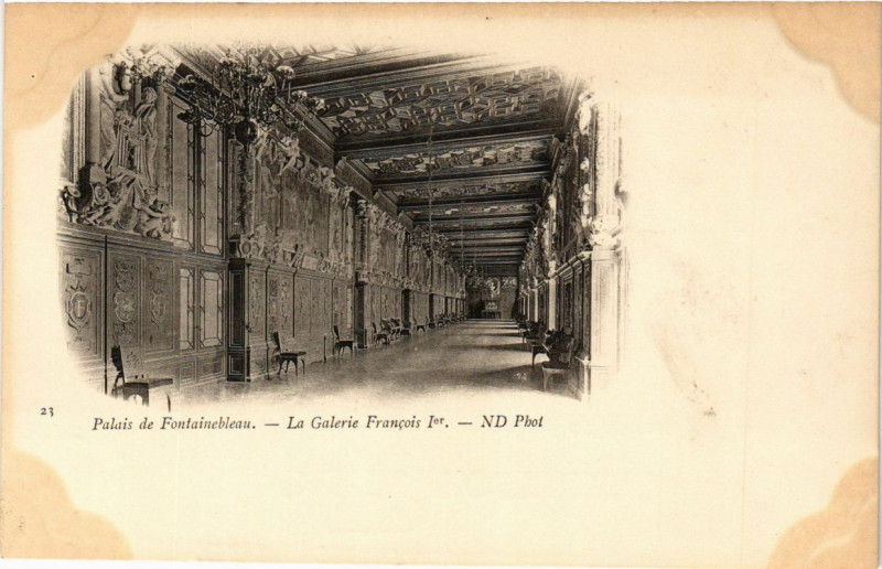 Carte postale ancienne Palais de Fontainebleau - La Galerie Francois Ier à Fontainebleau