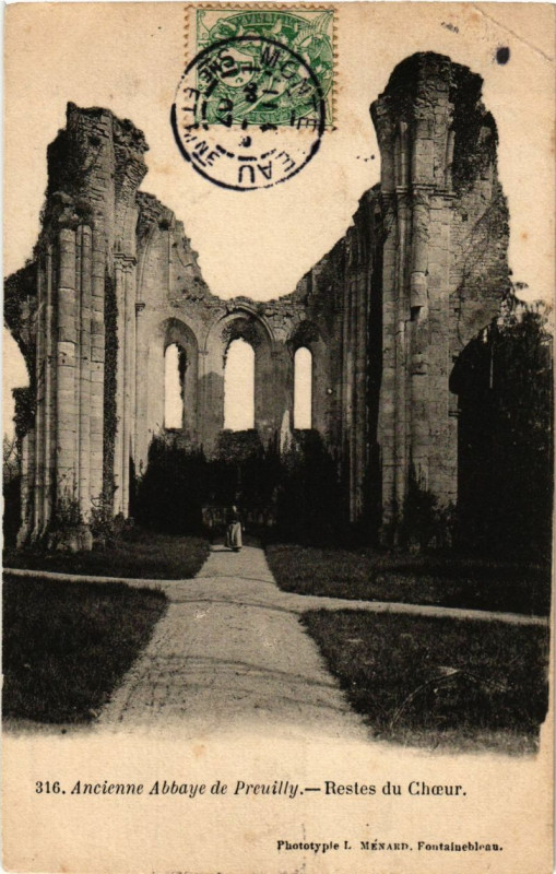 Carte postale ancienne Ancienne Abbaye de Preuilly - Restes du Choeur