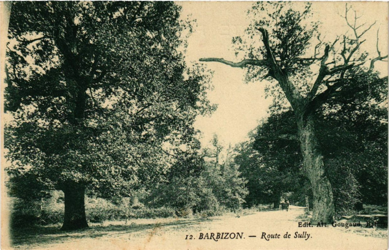 Carte postale ancienne Barbizon - Route de Sully à Barbizon