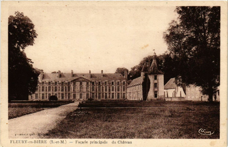 Carte postale ancienne Feury-en-BRIEre - Facade principale du Chateau à Ury