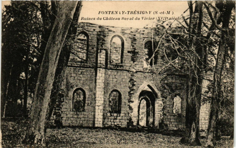 Carte postale ancienne Fontenay-Tresigny - Ruines du Chateau Royal du Vivier à Fontenay-Trésigny
