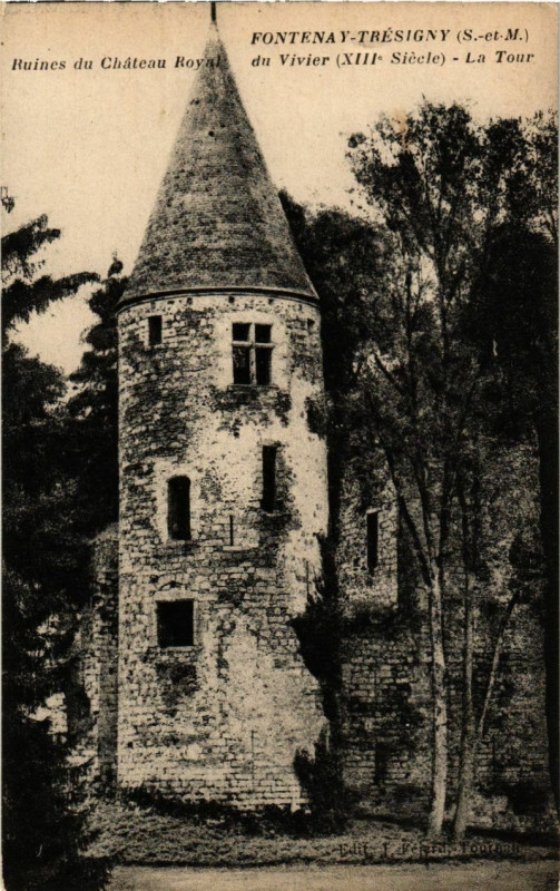 Carte postale ancienne Fontenay-Tresigny - Ruines du Chateau Royal du Vivier à Fontenay-Trésigny