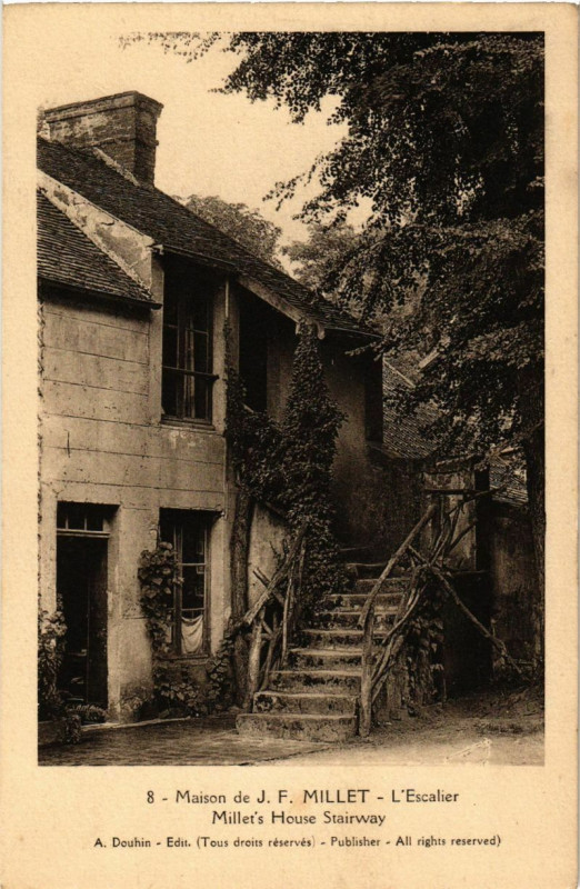 Carte postale ancienne Maison de J-F.Millet - L'Escalier - Millet's House Stairway