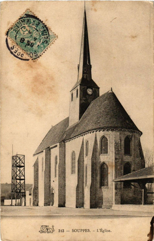 Carte postale ancienne Souppes - L'Eglise