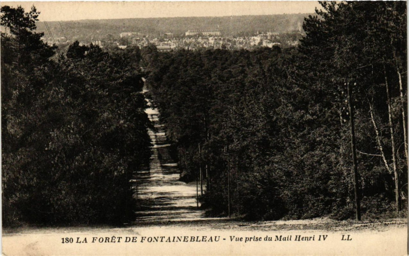 Carte postale ancienne La Foret de Fontainebleau - Vue prise du Mail Henri Iv à Fontainebleau