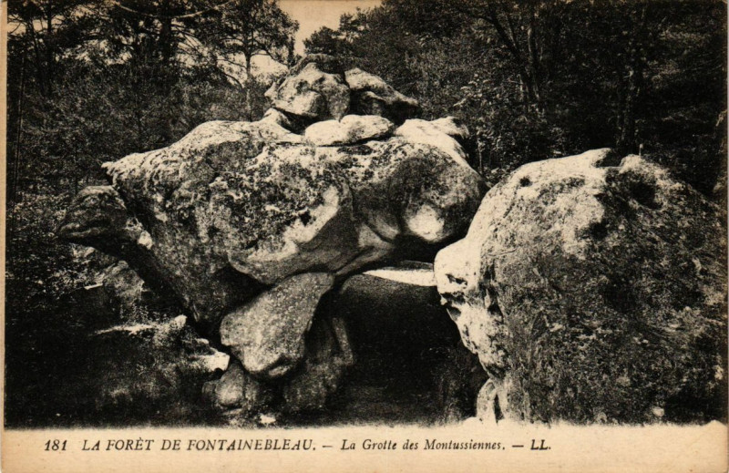 Carte postale ancienne La Foret de Fontainebleau - La Grotte des Montussiennes à Fontainebleau