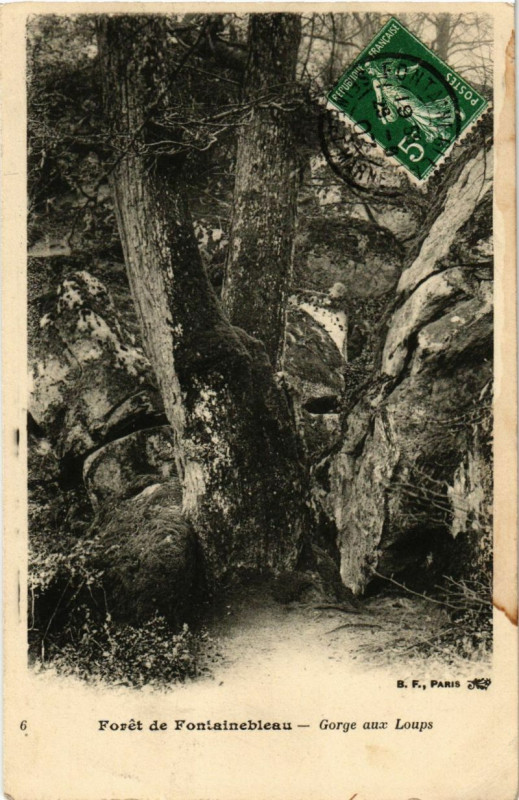 Carte postale ancienne Foret de Fontainebleau - Gorge aux Loupe à Fontainebleau