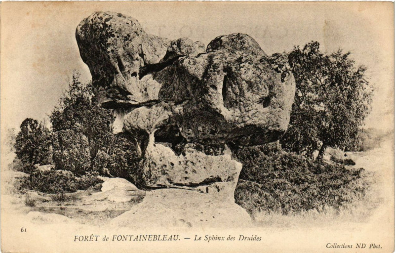 Carte postale ancienne Foret de Fontainebleau - Le Sphinx des Druides à Fontainebleau