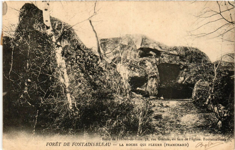 Carte postale ancienne Foret de Fontainebleau - La Roche Qui Pleure (Franchard) à Fontainebleau