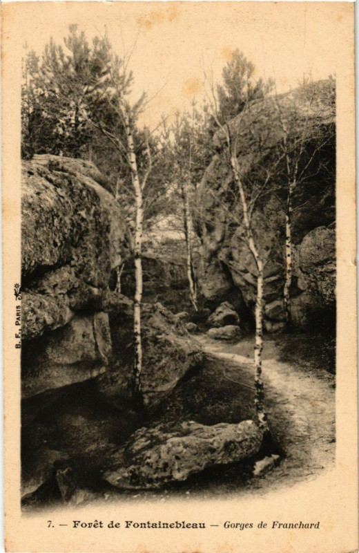 Carte postale ancienne Foret de Fontainebleau - Gorges de Franchard à Fontainebleau