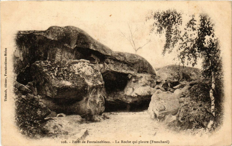 Carte postale ancienne Foret de Fontainebleau - La Roche qui pleure (Franchard) à Fontainebleau