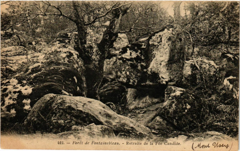 Carte postale ancienne Foret de Fontainebleau - Retraite de la Fée Candide à Fontainebleau
