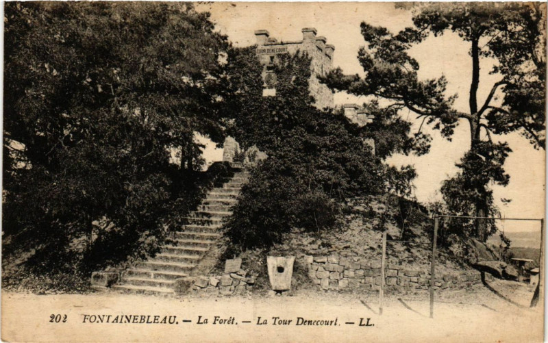 Carte postale ancienne Fontainebleau - La Foret - La Tour Denecourt à Fontainebleau