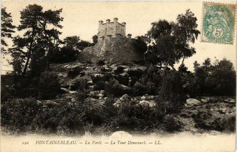 Carte postale ancienne Fontainebleau - La Foret - La Tour Denecourt à Fontainebleau