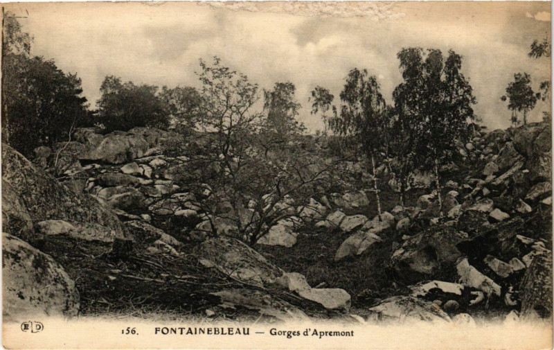Carte postale ancienne Fontainebleau - Gorges d'Apremont à Fontainebleau