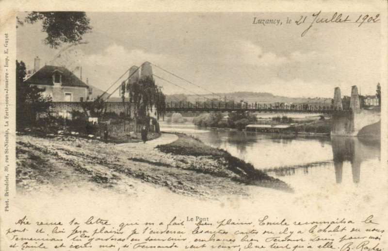 Carte postale ancienne Luzancy - Le Pont à Luzancy