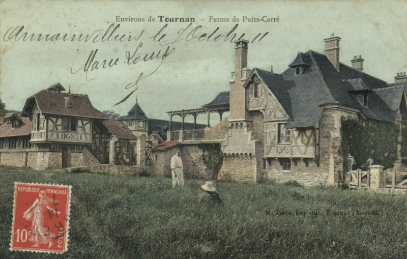 Carte postale ancienne Env. de Tournan - Ferme de Puits-Carre