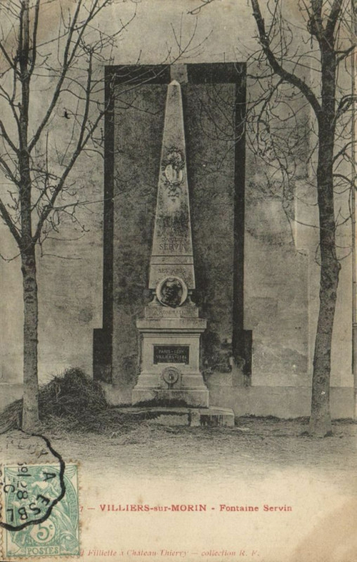 Carte postale ancienne Villiers-sur-Morin - Fontaine Servin à Villiers-sur-Morin