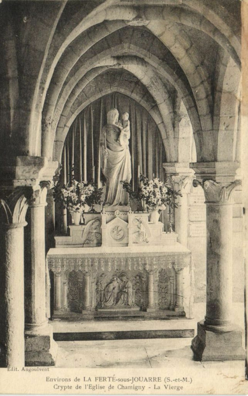 Carte postale ancienne Env. de La Ferte-sous-Jouarre Crypte de l'Eglise... à Jouarre