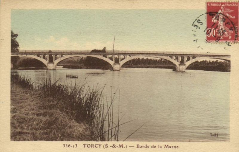 Carte postale ancienne Torcy - Bords de la Marne à Vaires-sur-Marne
