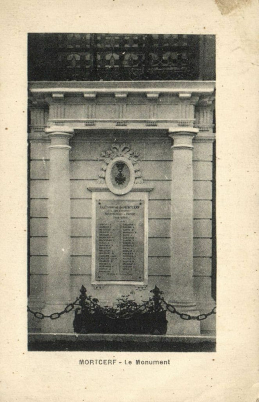 Carte postale ancienne Mortcerf - Le Monument à Mortcerf