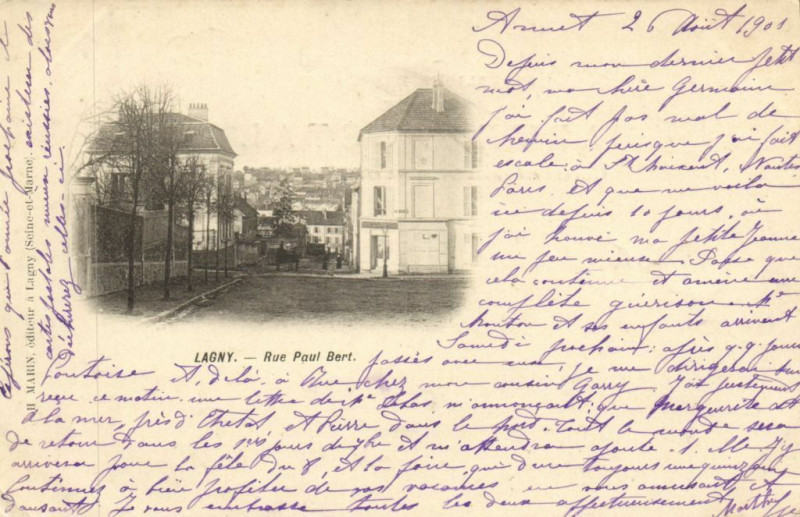 Carte postale ancienne Lagny - Rue Paul Bert