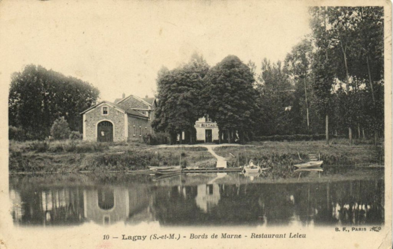 Carte postale ancienne Lagny - Bords de Marne - Restaurant Leleu