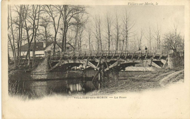 Carte postale ancienne Villiers-sur-Morin - Le Pont à Villiers-sur-Morin
