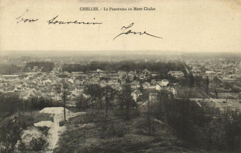 Carte postale ancienne Chelles - Le Panorama au Mont Chalas à Chelles