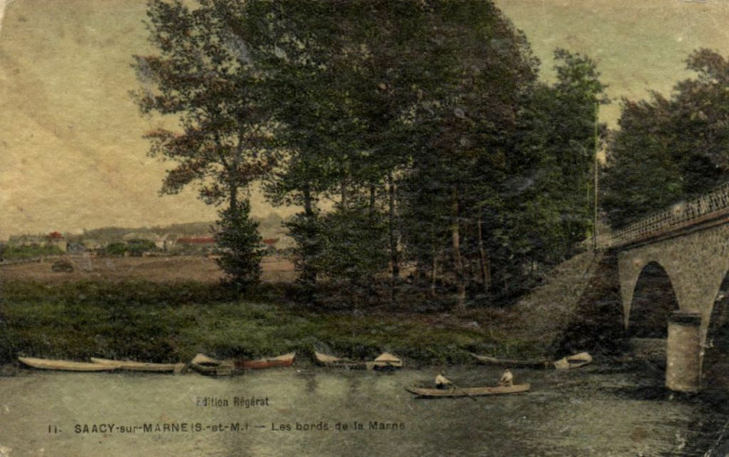 Carte postale ancienne Saacy-sur-Marne Les bords de la Marne à Saâcy-sur-Marne