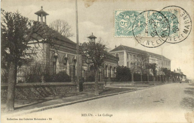 Carte postale ancienne Melun Le College à Melun