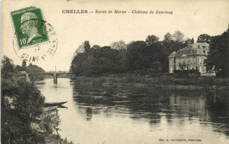 Carte postale ancienne Chelles - Bords de Marne - Chateau de Gournay à Chelles