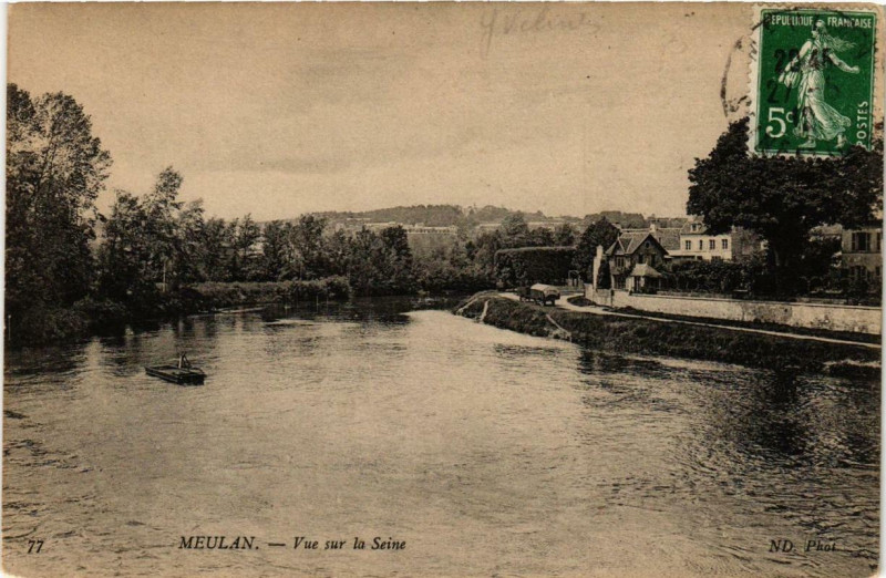 Carte postale ancienne Meulan Vue sur la Seine