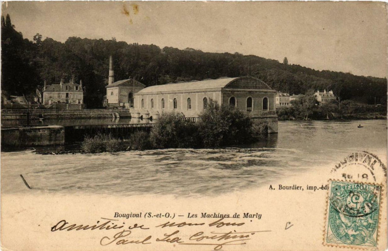 Carte postale ancienne Bougival Les Machines de Marly à Bougival