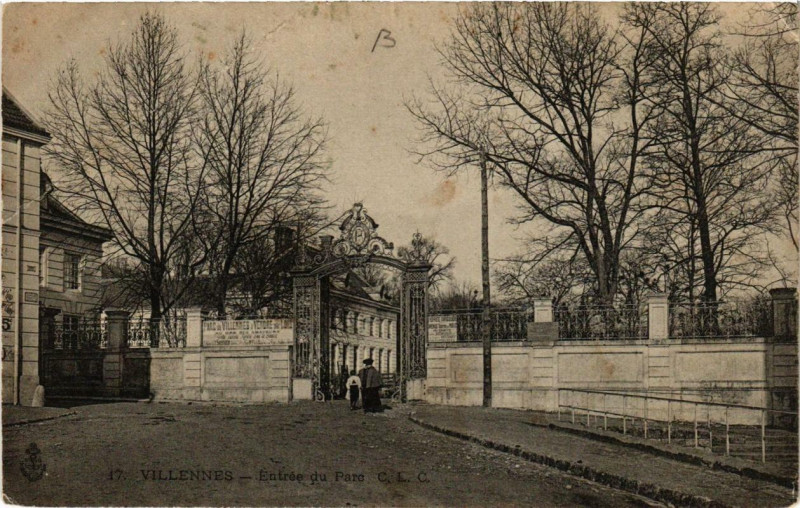 Carte postale ancienne Villennes Entrée du Parc