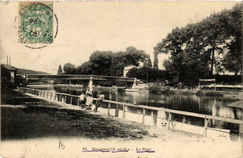 Carte postale ancienne Bougival Le Pont à Bougival
