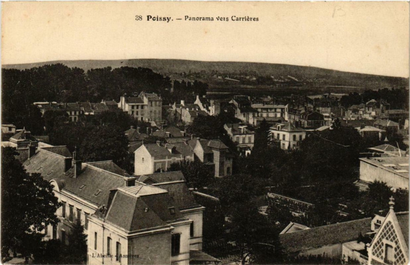Carte postale ancienne Poissy Panorama vers Carrieres à Poissy