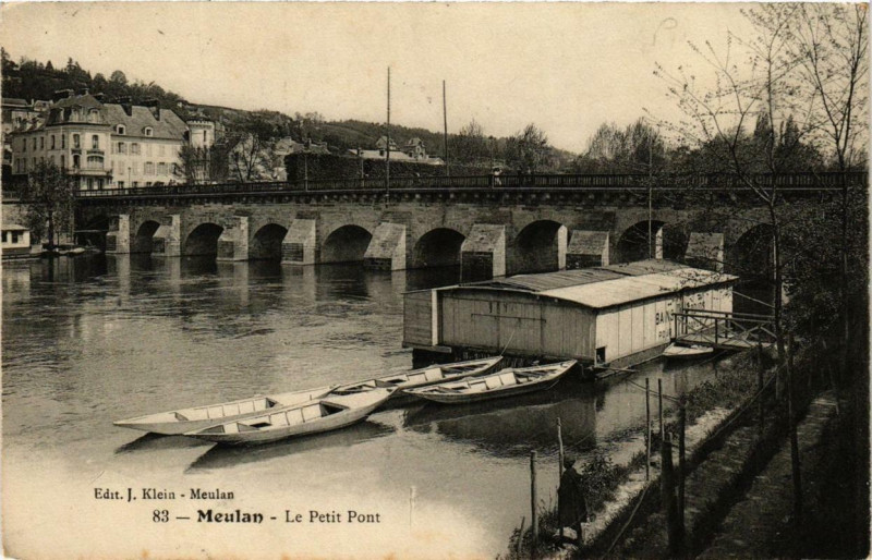 Carte postale ancienne Meulan Le Petit Pont