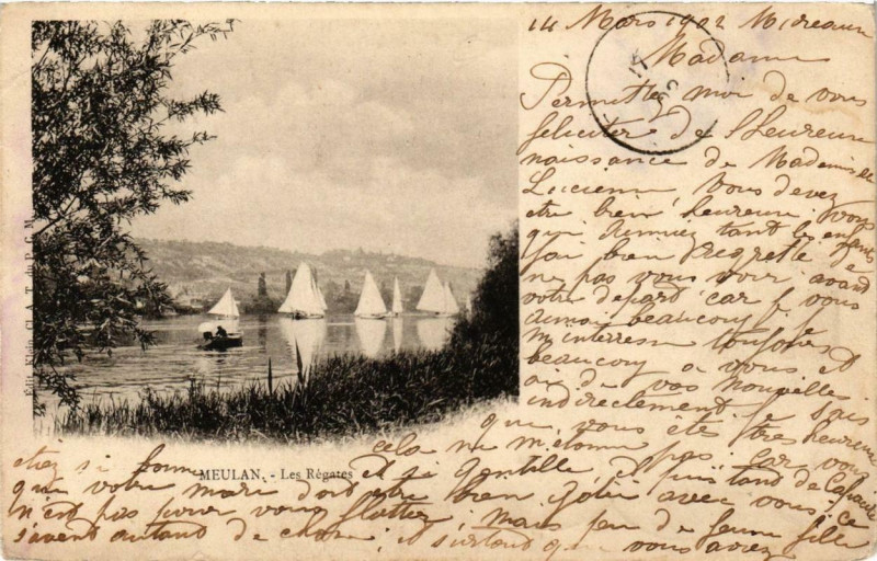 Carte postale ancienne Meulan Les Regates