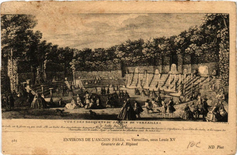 Carte postale ancienne Env. de L'Ancien Paris VERSAILLES, sous Louis Xv à Versailles