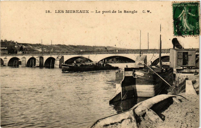 Carte postale ancienne Les Mureaux Le port de la Sangle aux Mureaux