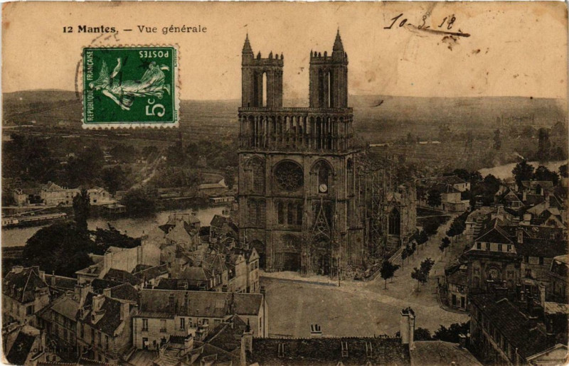 Carte postale ancienne Mantes Vue générale