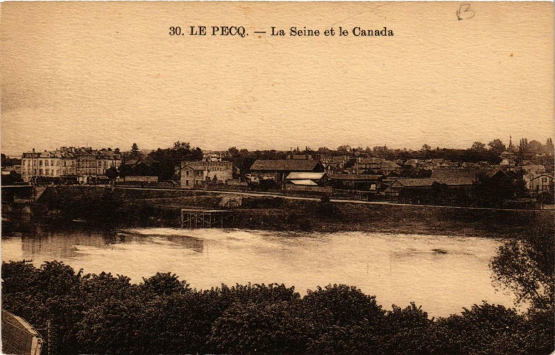 Carte postale ancienne Le Pecq La Seine et le Canada au Pecq