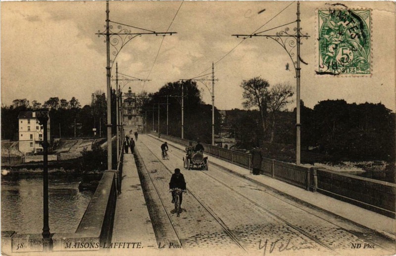 Carte postale ancienne Maisons-Laffitte Le Pont à Maisons-Laffitte