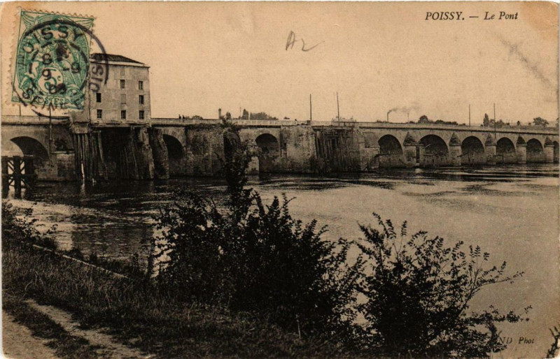 Carte postale ancienne Poissy Le Pont à Poissy