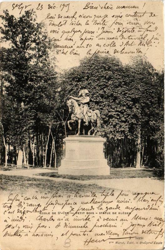 Carte postale ancienne Ecole de Saint-Cyr Statue de Kleber