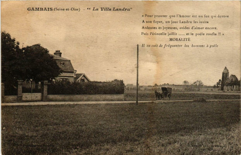 Carte postale ancienne Gambais La Villa Landru à Gambais