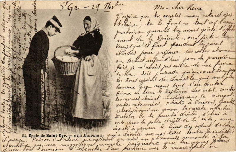 Carte postale ancienne Ecole de Saint-Cyr La Malvina
