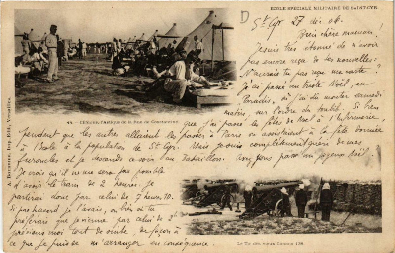 Carte postale ancienne Ecole de Saint-Cyr Speciale Militaire