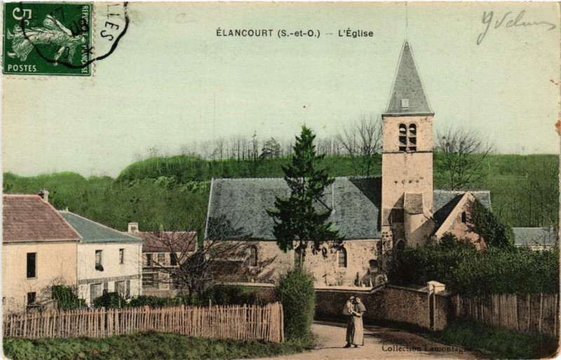 Carte postale ancienne Elancourt Eglise à Élancourt